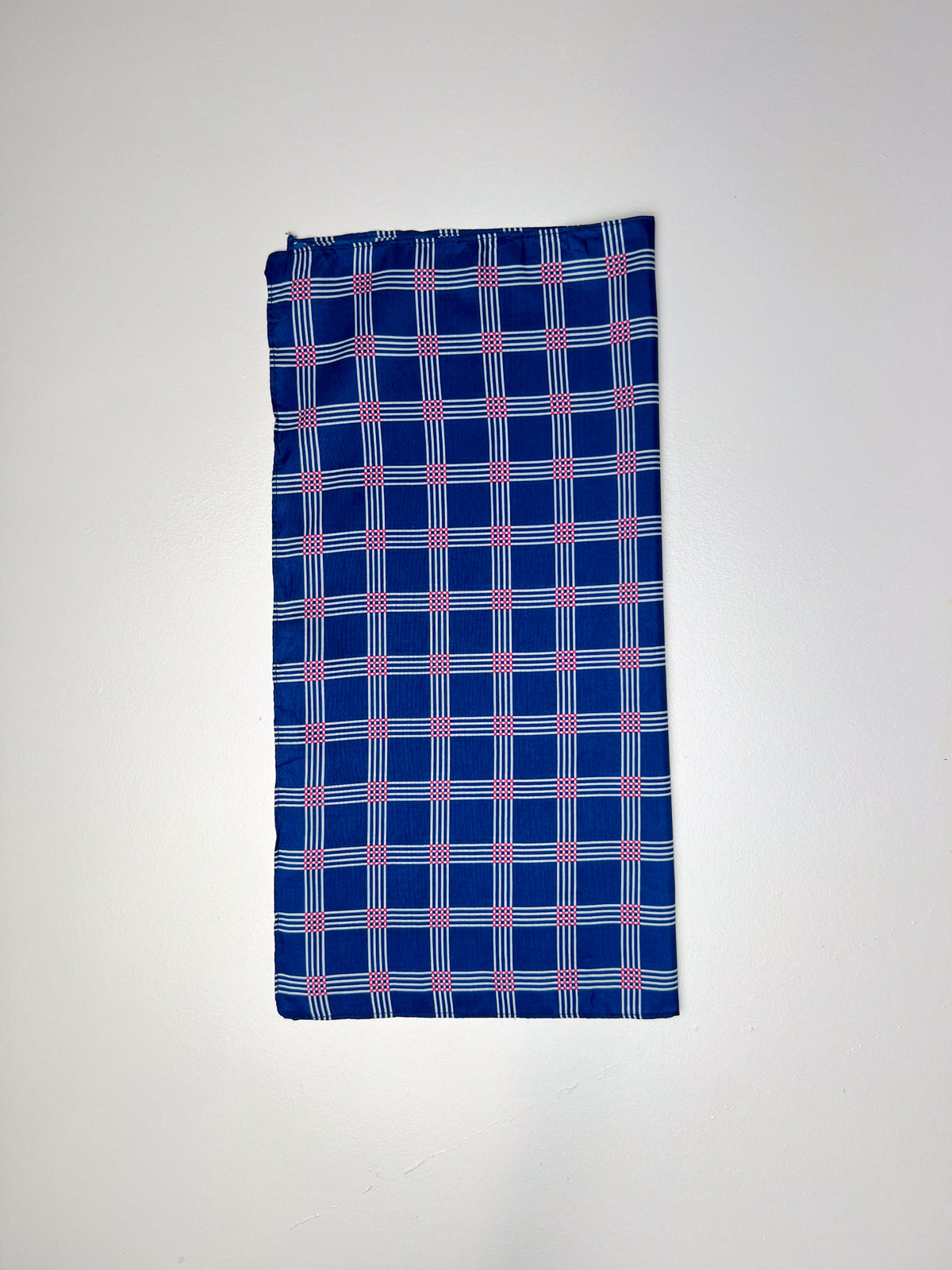 Blue Pink & White Check Print Bandana