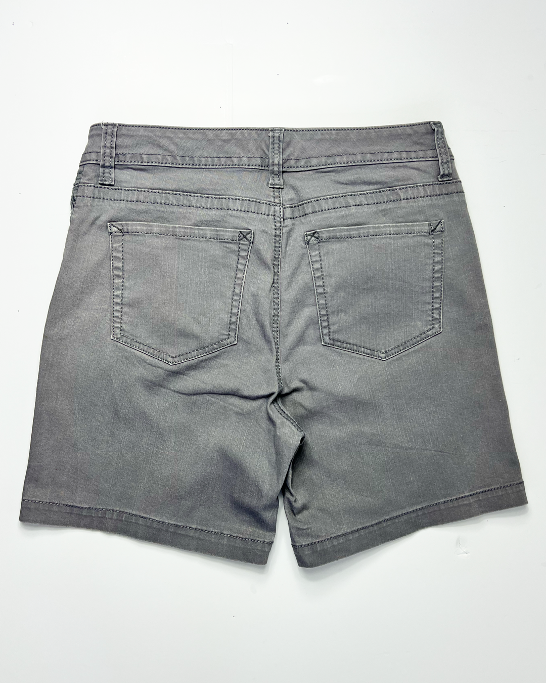 Lee Slender Secrets Grey Denim Midi Shorts - UK 12