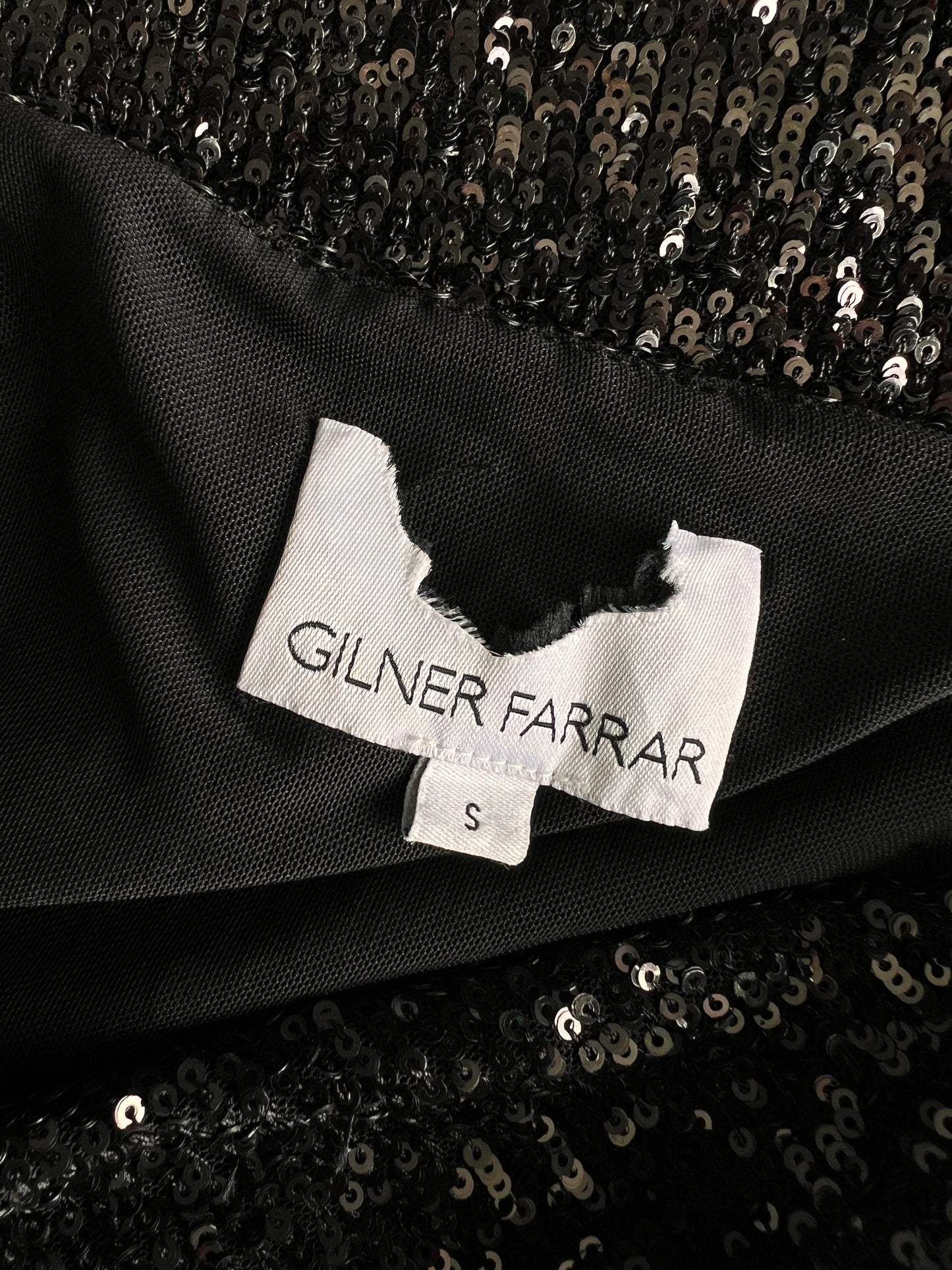 Black Sequin One Shoulder Strappy Top - Small