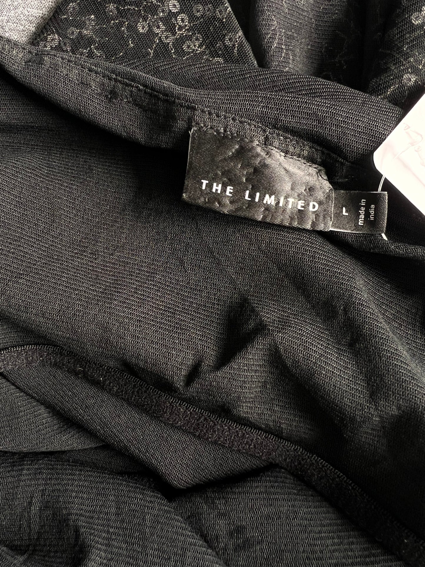 The Limited Black Sequin Mesh Strappy Top - Small