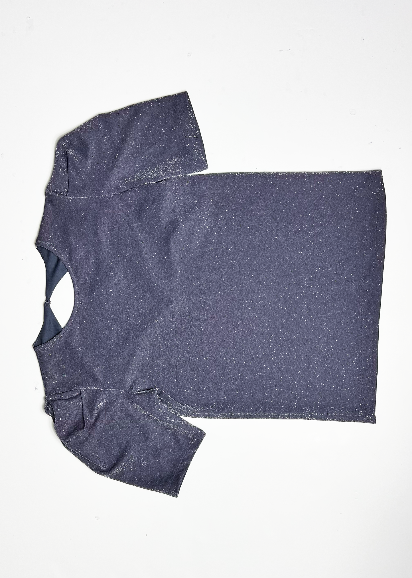 Short Sleeve Grey Sparkle Top - UK 10
