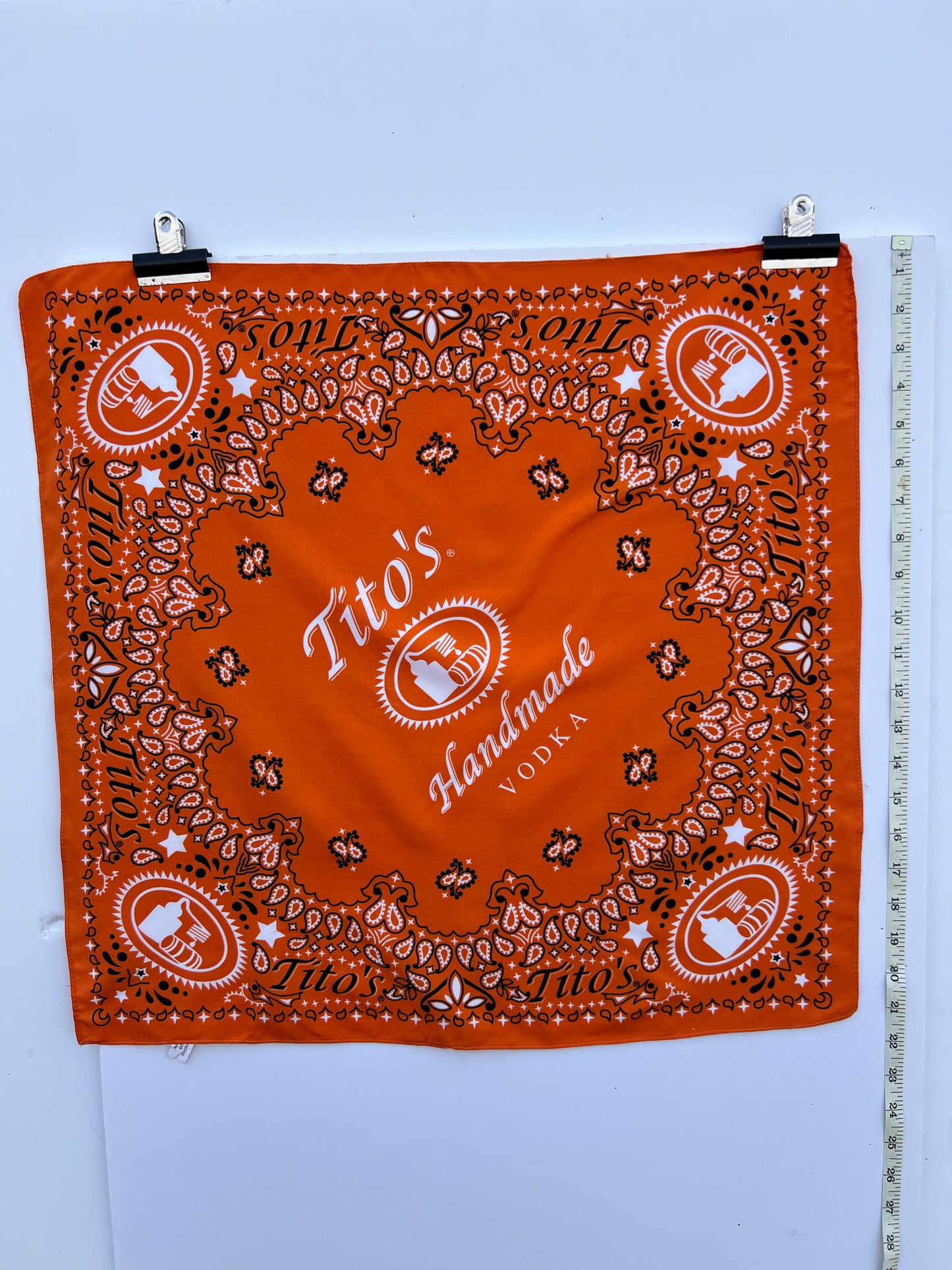 Titos Vodka Orange Paisley Print Bandana