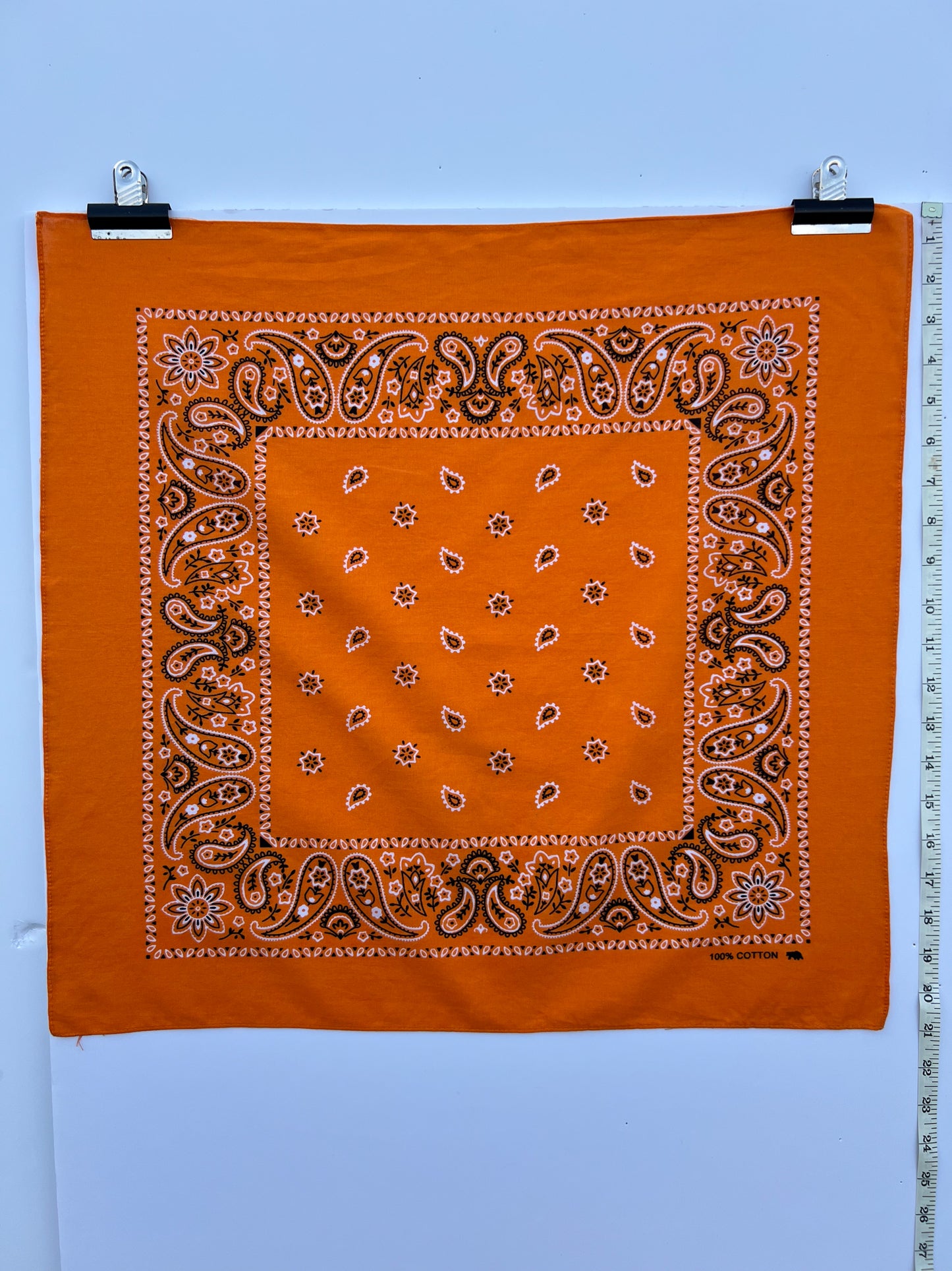 Orange Paisley & Floral Print Bandana