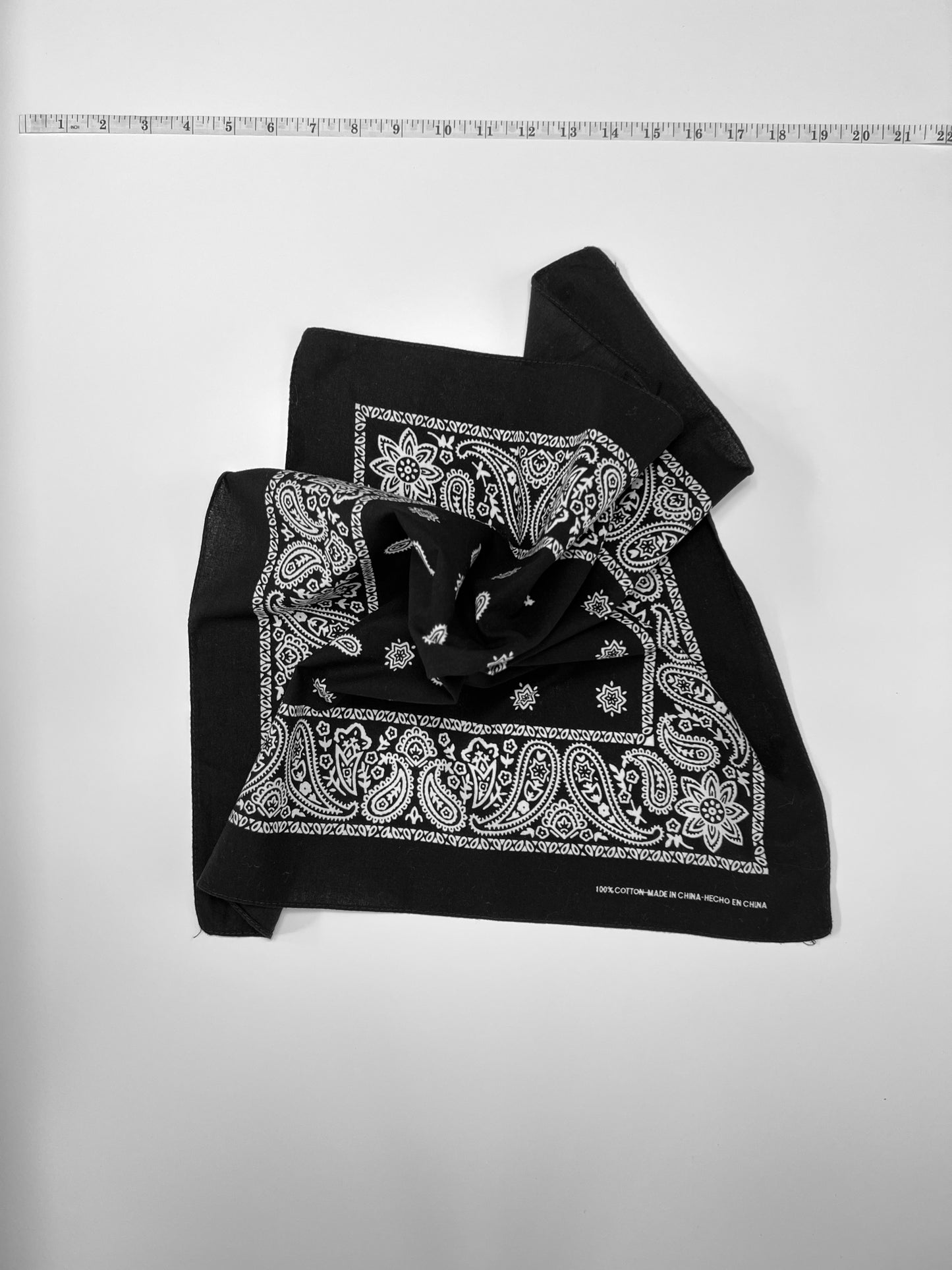 Black & White Paisley & Star Print Bandana