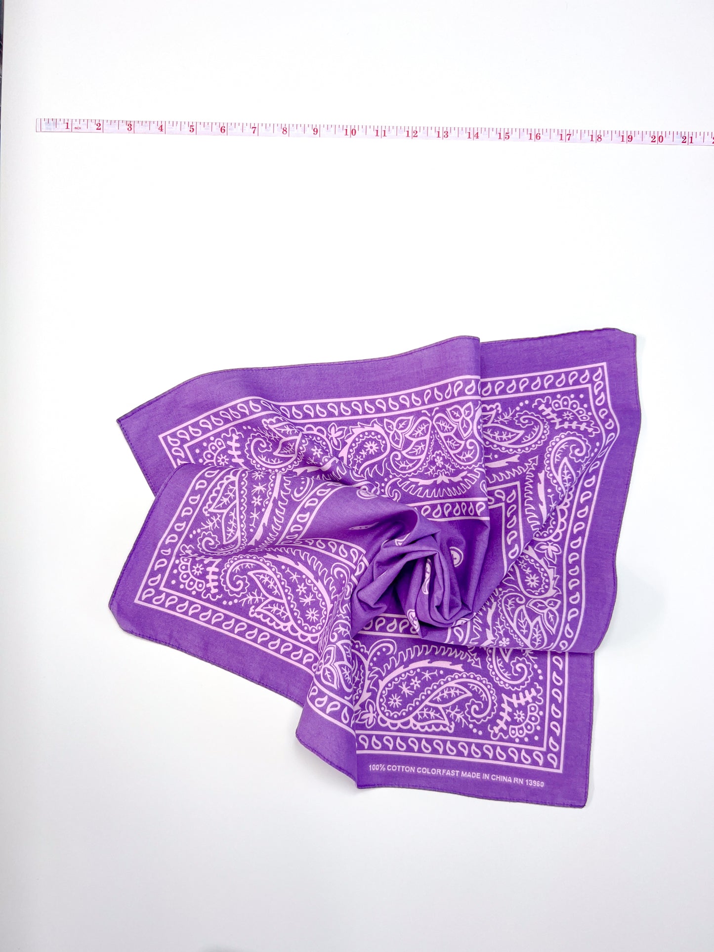Light Purple Paisley Border Print Bandana