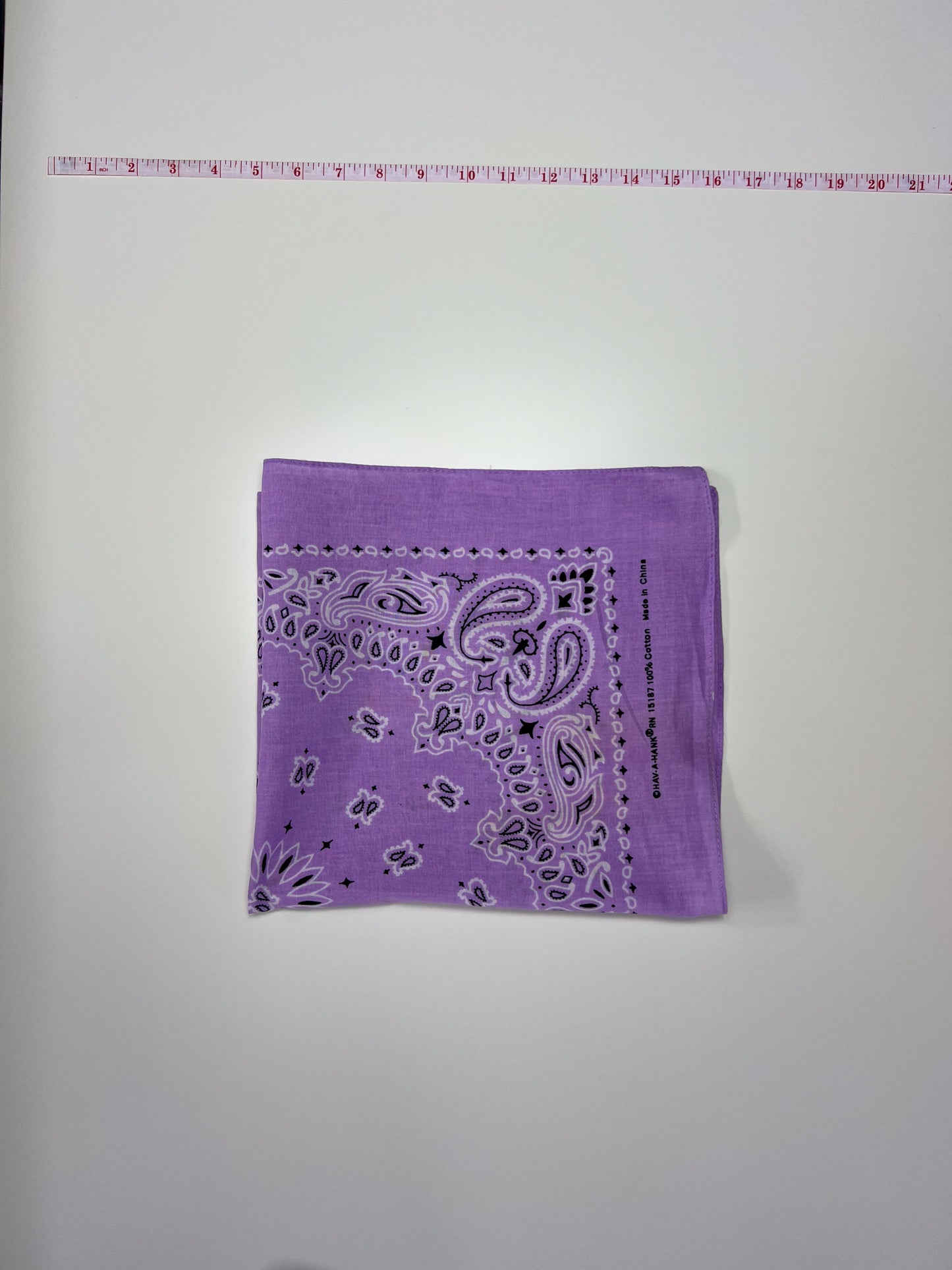 Lilac Paisley Print Border Bandana - Marked