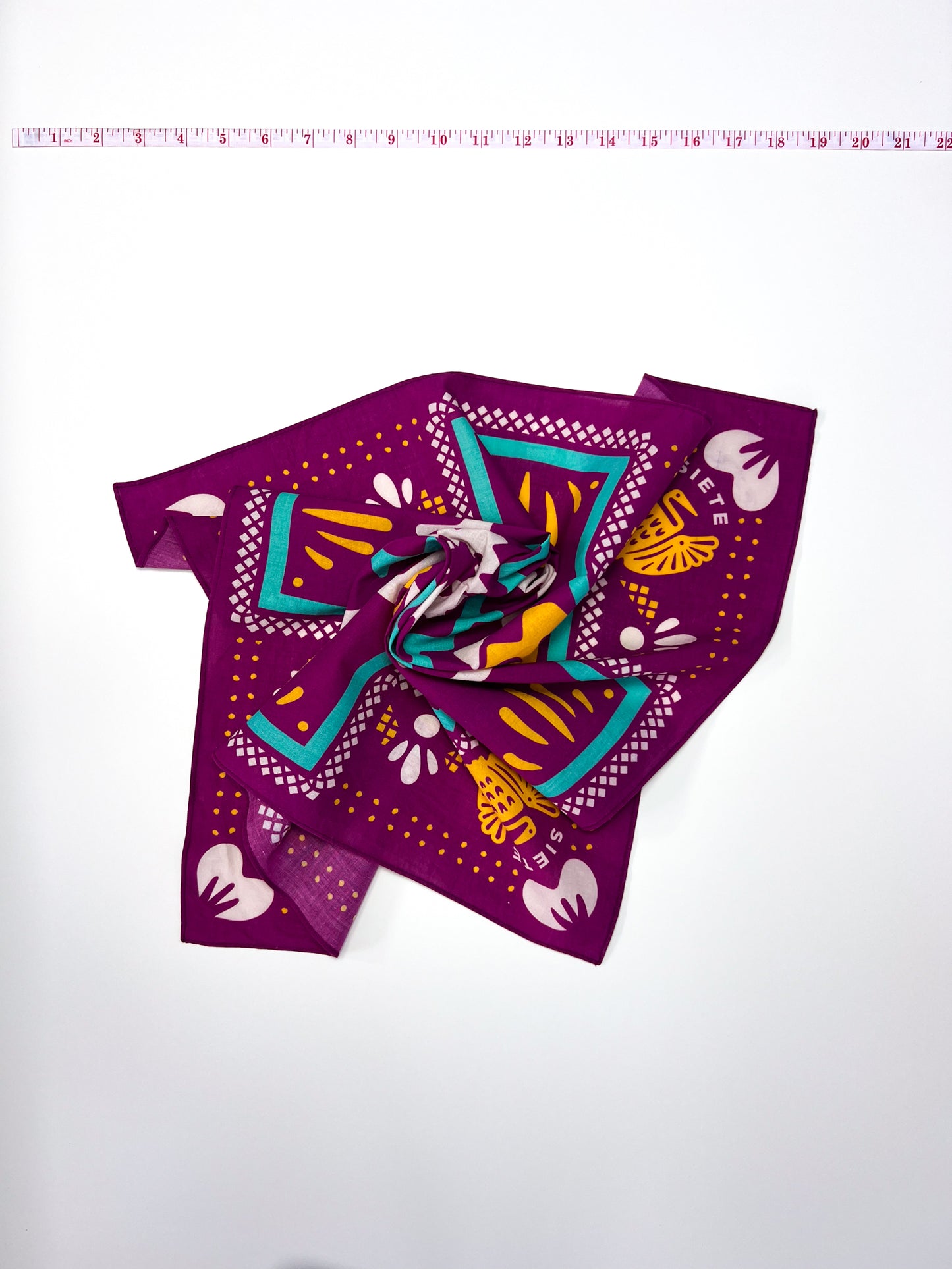Siete Aztec Graphic Purple Bandana
