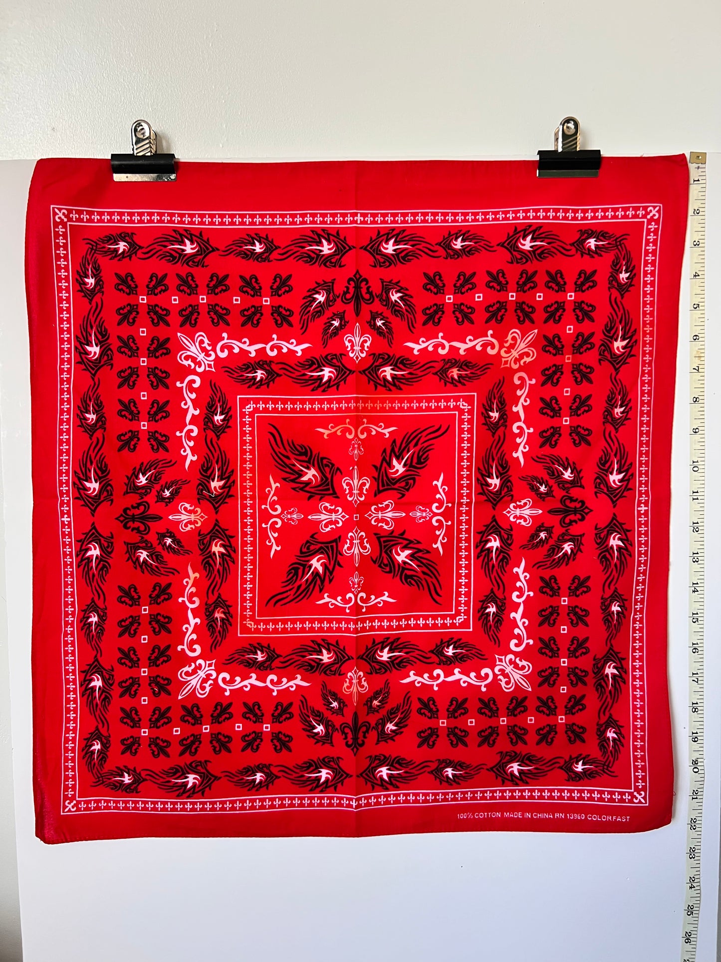 Tattoo Style Print Red Bandana - Marked Item