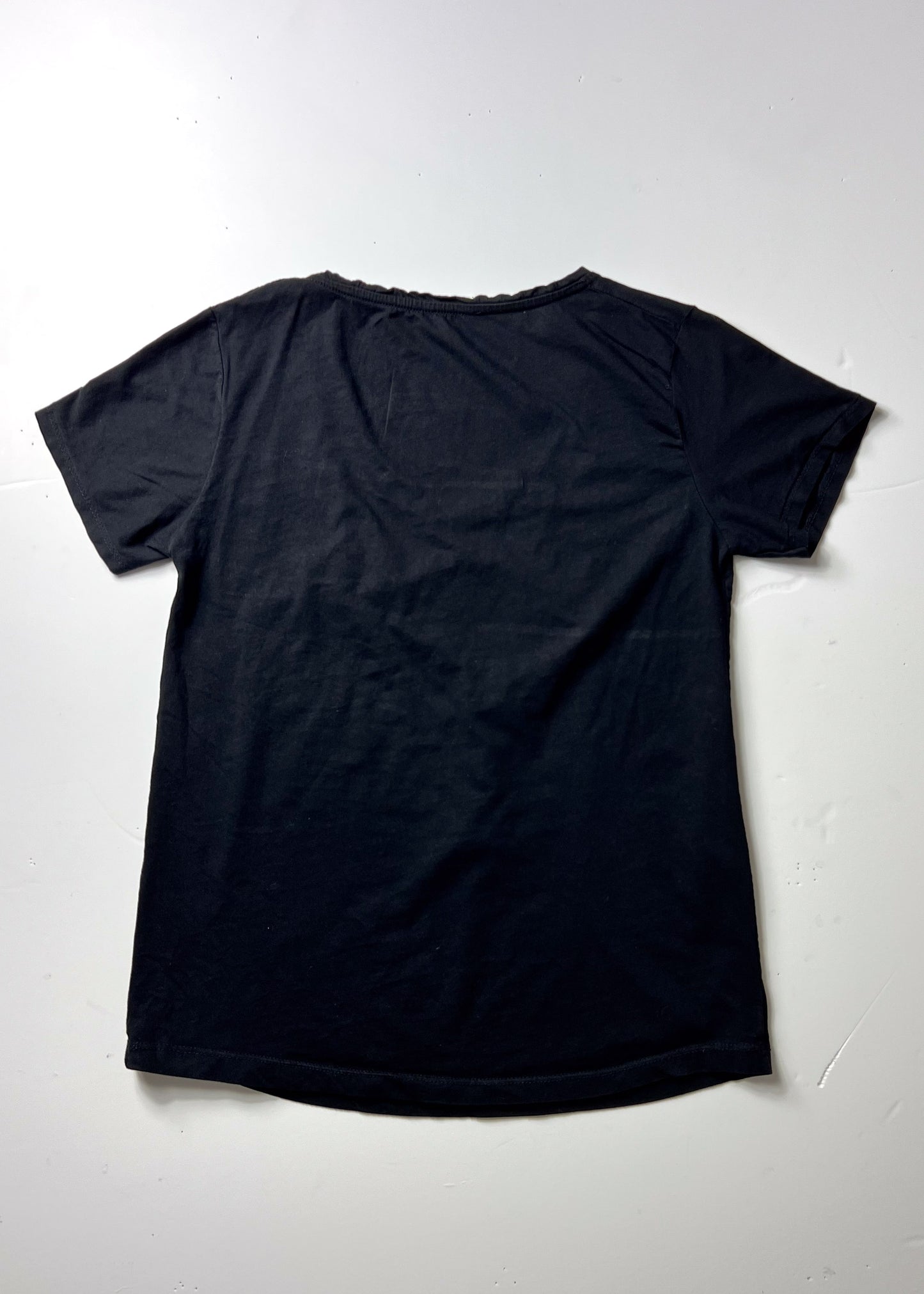 Flamingo Beaded & Sequin Black T-Shirt - Small