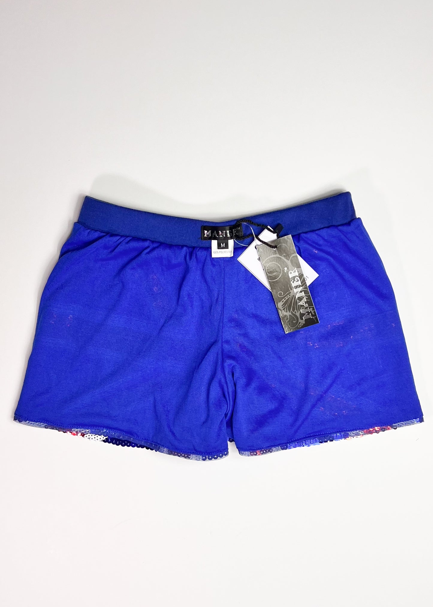 Sequin Union Jack Blue Shorts