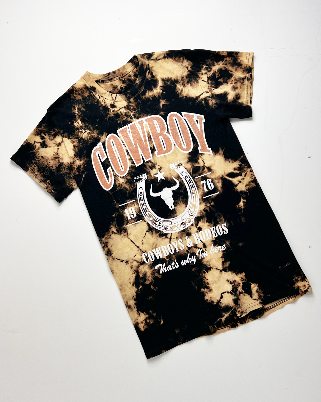 Cowboys & Rodeos Tie-Dye Graphic T-Shirt - Small