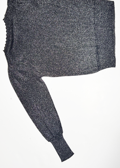 Oversized High Neck Shimmer Jumper - UK 16