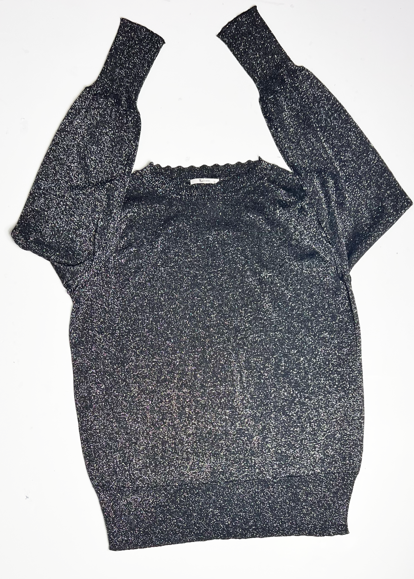Oversized High Neck Shimmer Jumper - UK 16