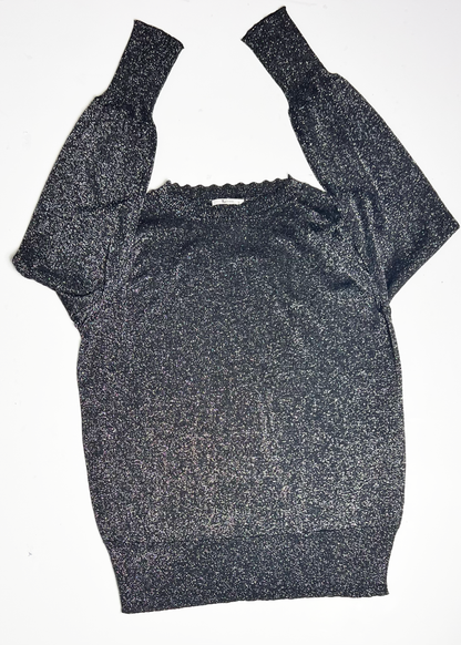 Oversized High Neck Shimmer Jumper - UK 16