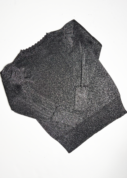 Oversized High Neck Shimmer Jumper - UK 16