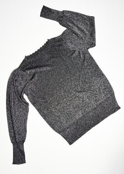 Oversized High Neck Shimmer Jumper - UK 16