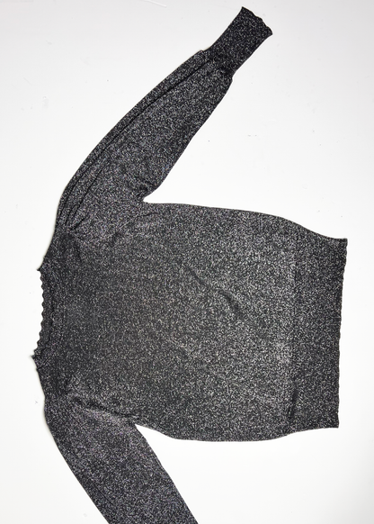 Oversized High Neck Shimmer Jumper - UK 16