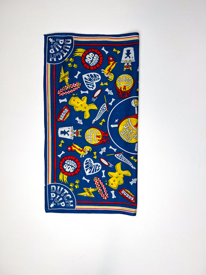 Dutch Pup Graphic Print Blue Square Bandana
