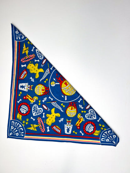 Dutch Pup Graphic Print Blue Square Bandana
