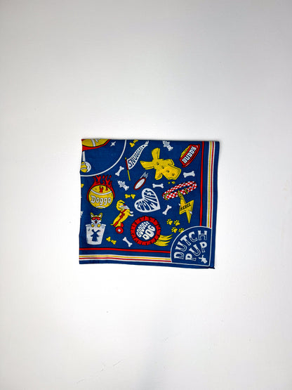 Dutch Pup Graphic Print Blue Square Bandana