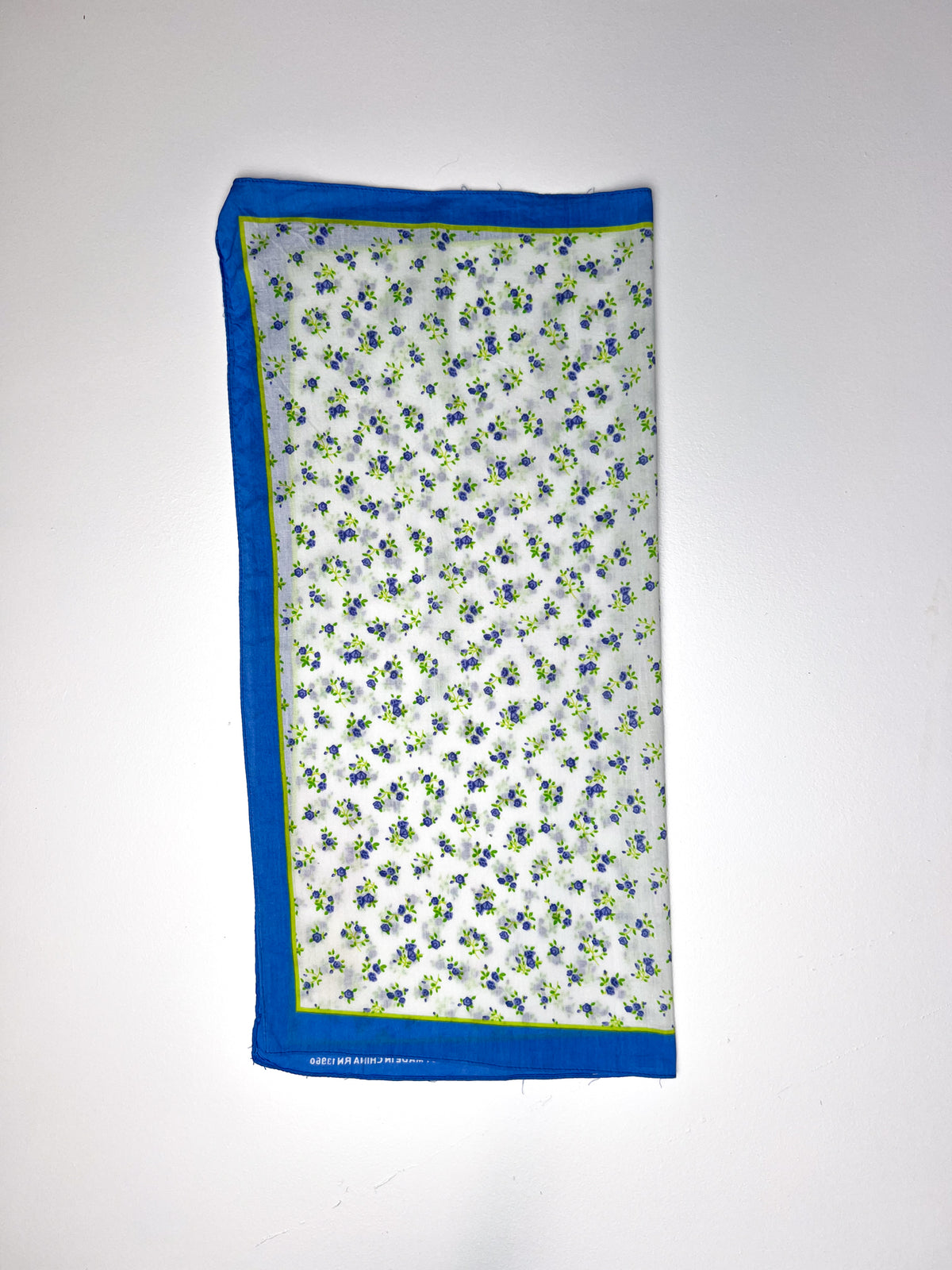 Ditsy Floral Bandana in Blue, White & Lime Green