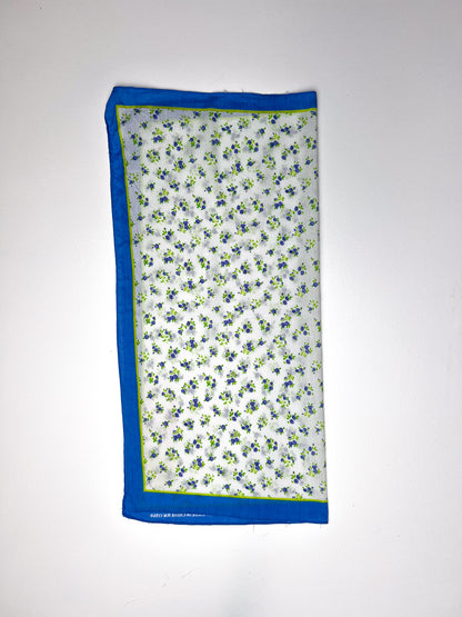 Ditsy Floral Bandana in Blue, White & Lime Green