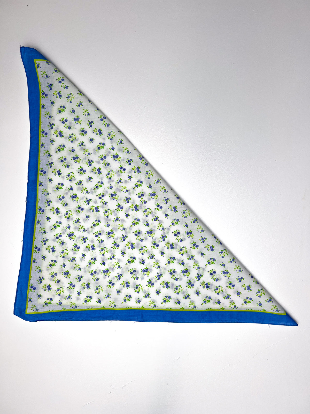 Ditsy Floral Bandana in Blue, White & Lime Green