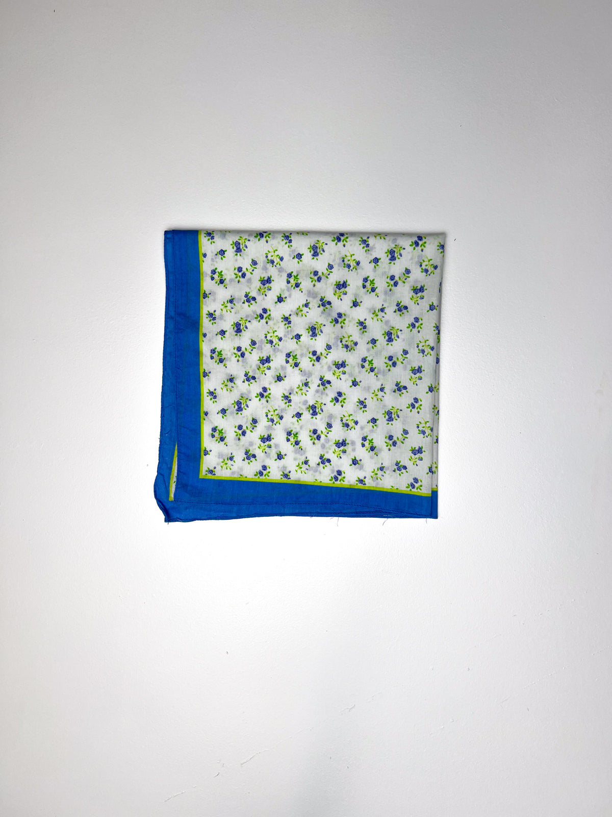 Ditsy Floral Bandana in Blue, White & Lime Green