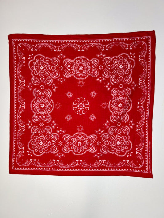 Mandala Style Red Paisley Square Bandana