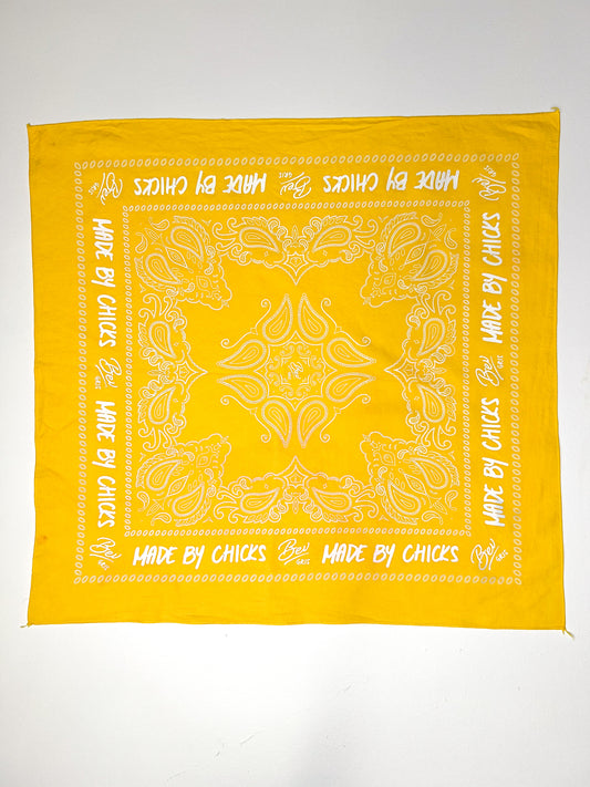 Yellow 'Made By Chicks' Graphic Bandana