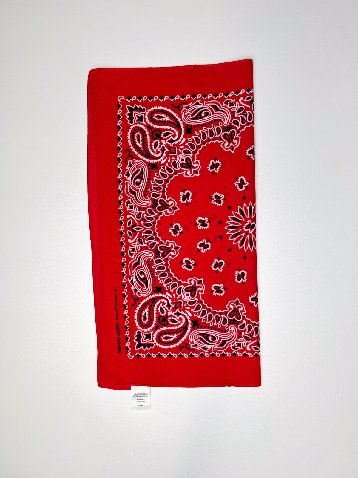 Red White & Black Paisley Print Bandana
