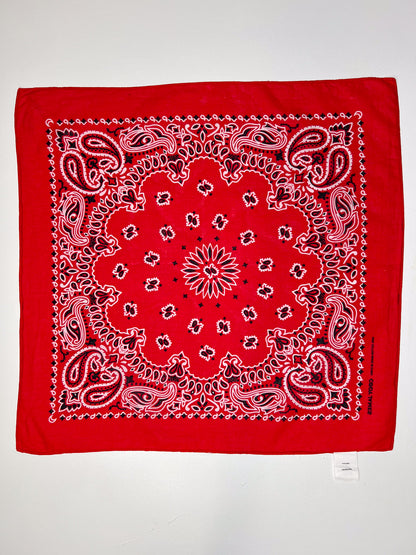Red White & Black Paisley Print Bandana