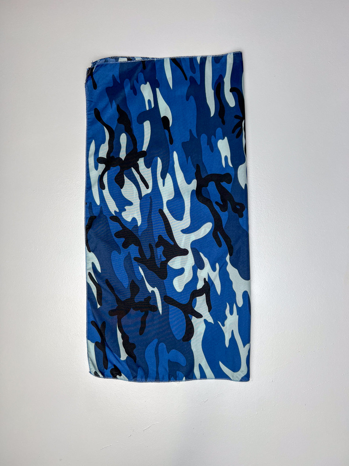 Blue Camouflage Print Bandana - Wonky