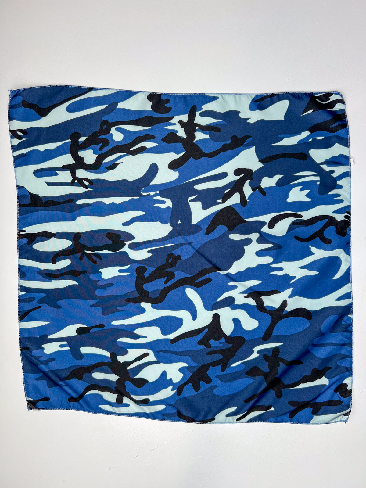 Blue Camouflage Print Bandana - Wonky