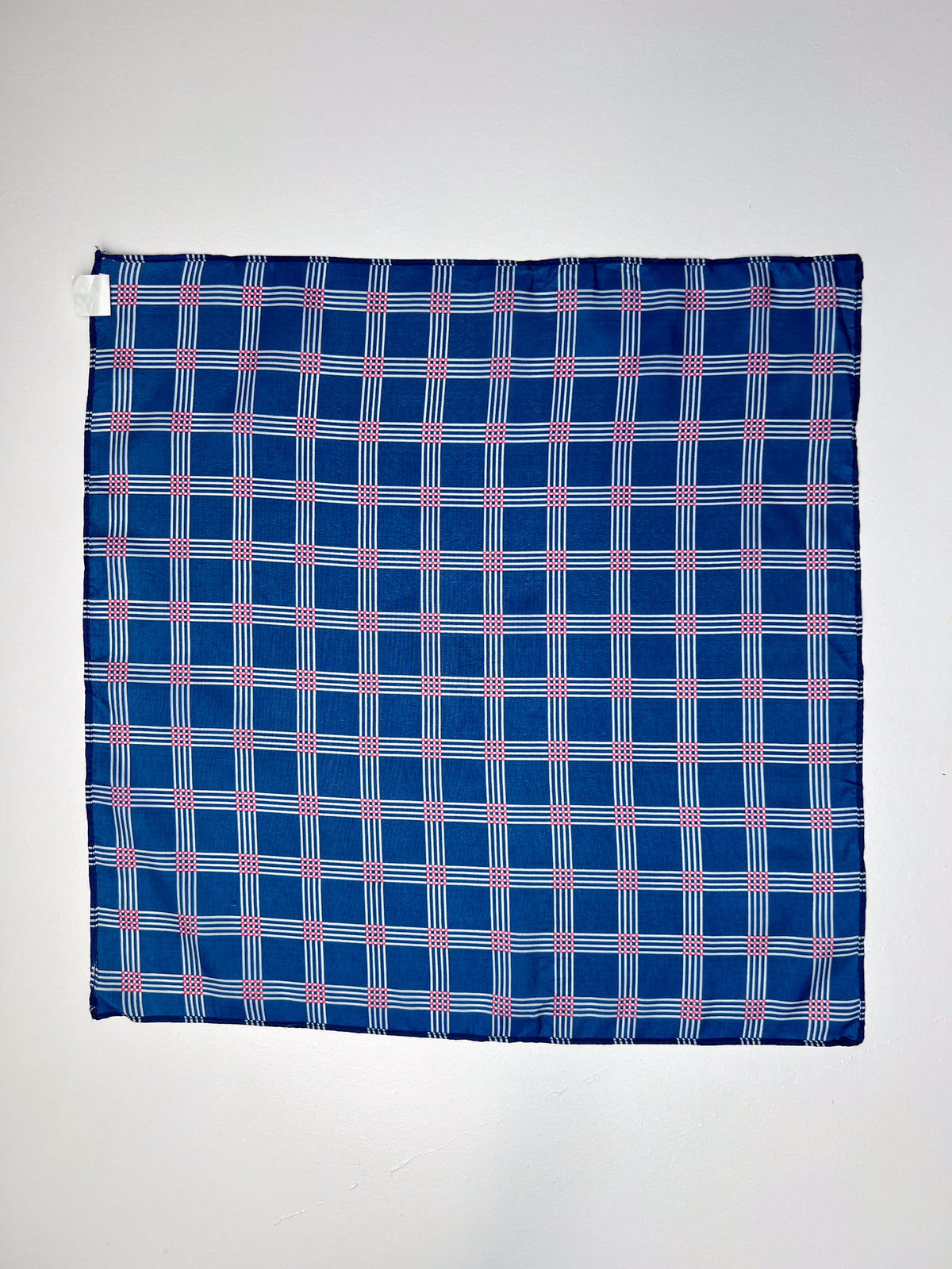 Blue Pink & White Check Print Bandana