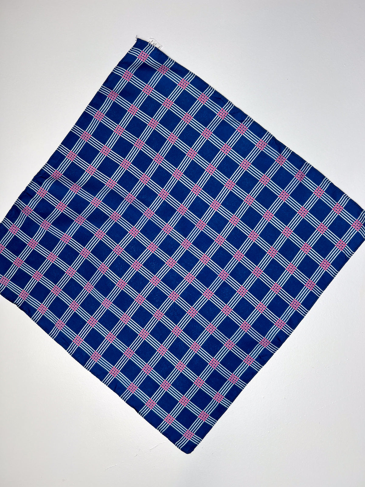 Blue Pink & White Check Print Bandana