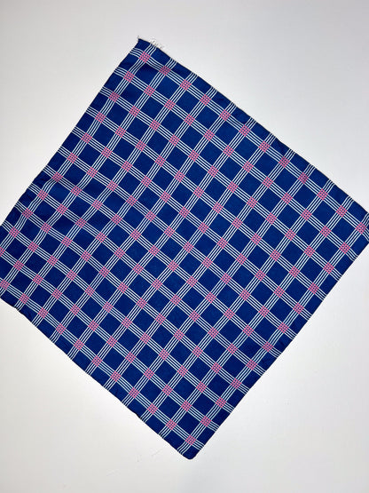 Blue Pink & White Check Print Bandana