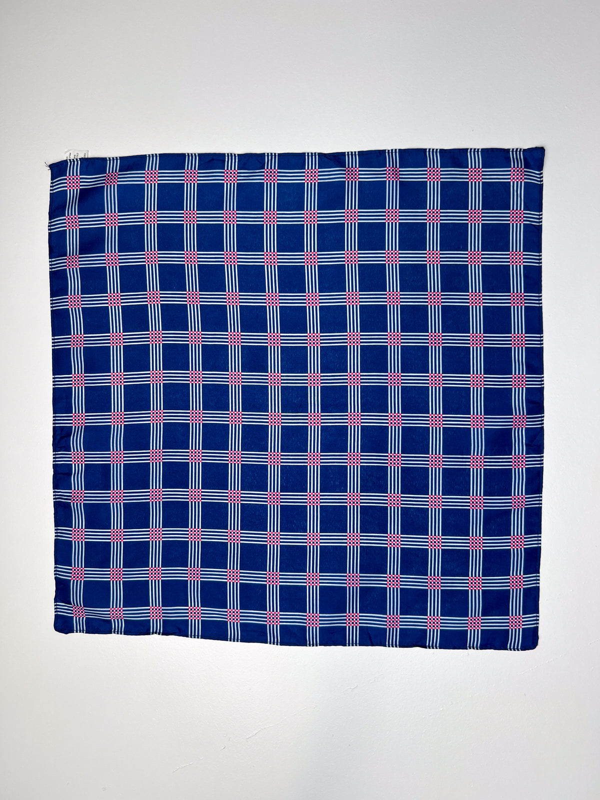 Blue Pink & White Check Print Bandana