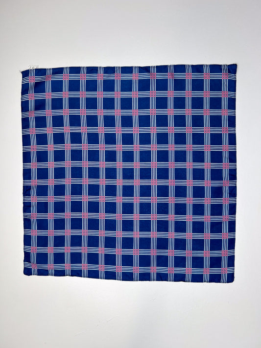 Blue Pink & White Check Print Bandana