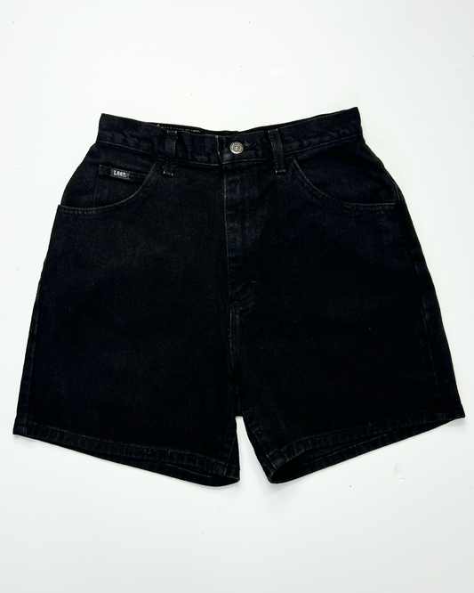 Lee High Waist Black Short Denim Shorts - UK 8