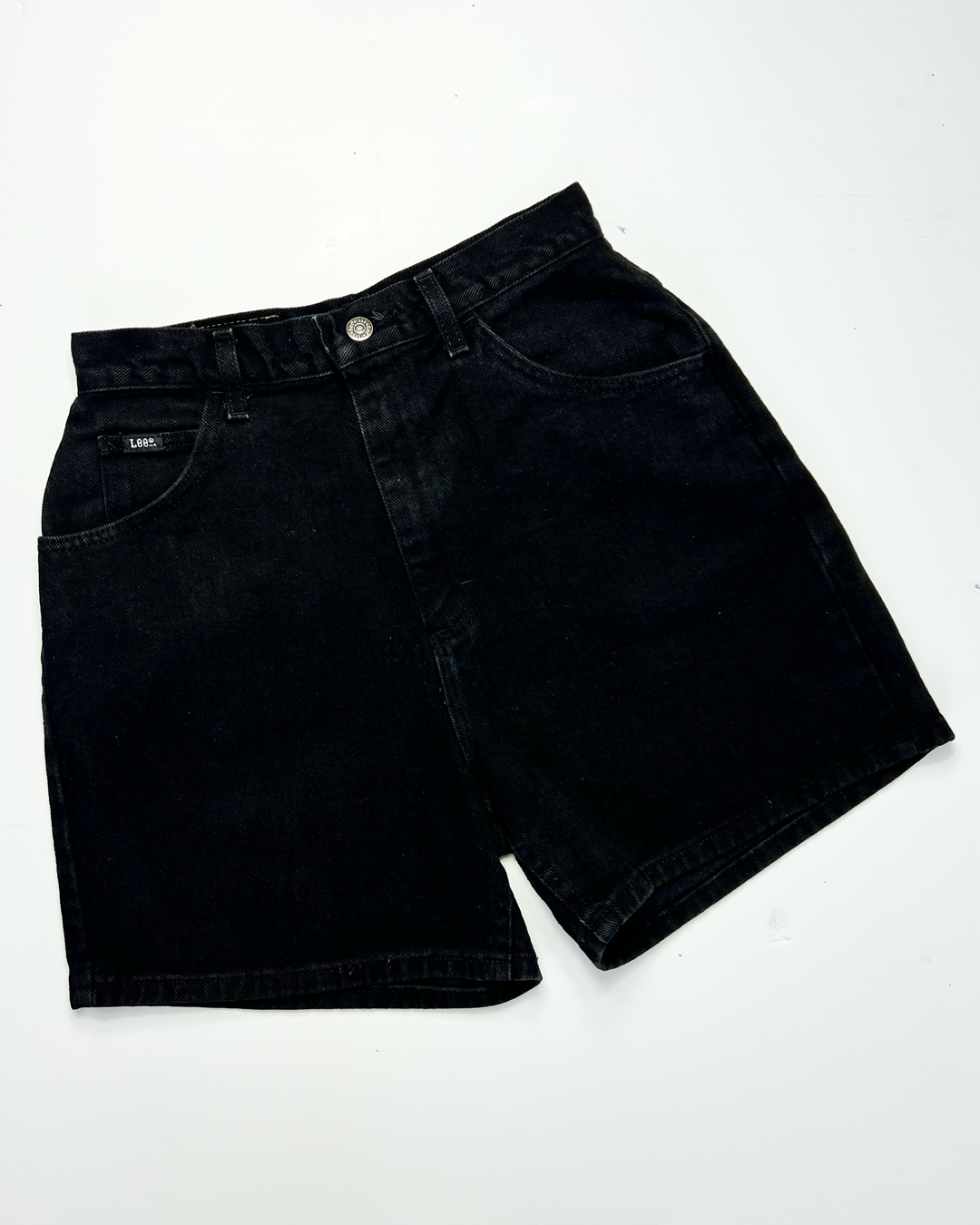 Lee High Waist Black Short Denim Shorts - UK 8