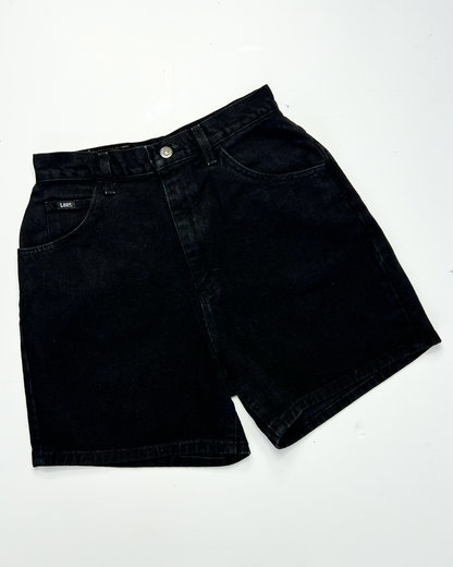 Lee High Waist Black Short Denim Shorts - UK 8