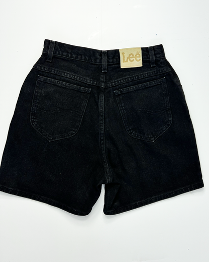 Lee High Waist Black Short Denim Shorts - UK 8