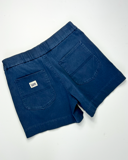 Lee Navy Relaxed Fit Denim Midi Shorts - UK10