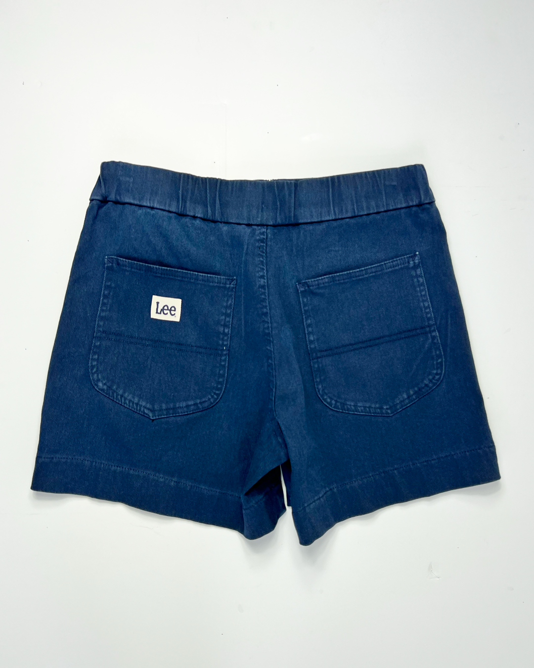 Lee Navy Relaxed Fit Denim Midi Shorts - UK10
