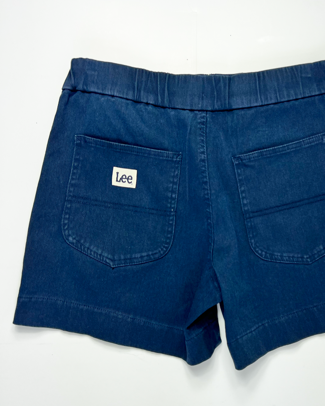 Lee Navy Relaxed Fit Denim Midi Shorts - UK10