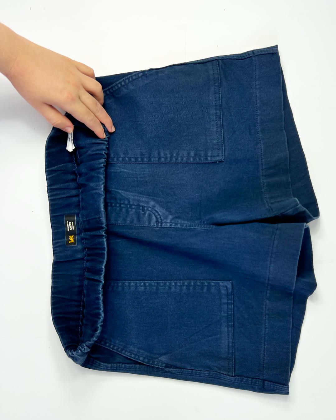 Lee Navy Relaxed Fit Denim Midi Shorts - UK10