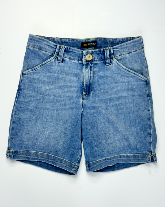 Lee Regular Fit Light Blue Denim Denim Shorts - UK 10