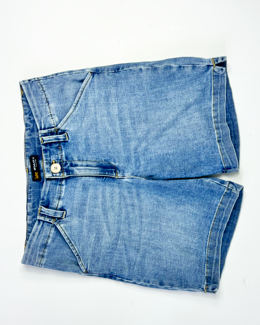 Lee Regular Fit Light Blue Denim Denim Shorts - UK 10