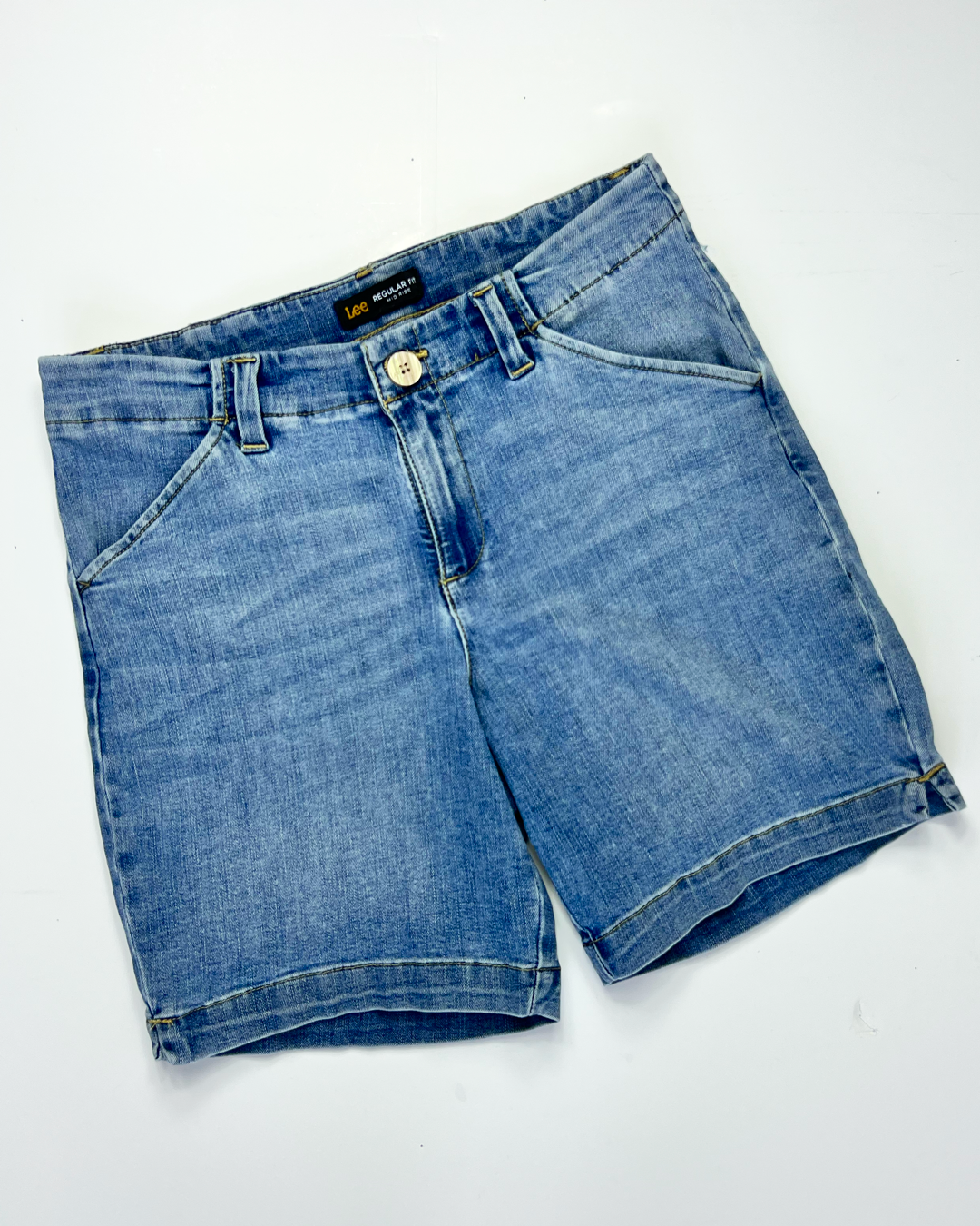 Lee Regular Fit Light Blue Denim Denim Shorts - UK 10